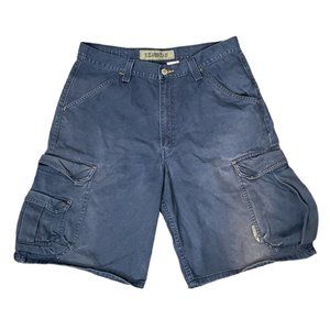 Vintage Silvertab Men's 100% Cotton Blue Cargo Shorts Waist Size 34"